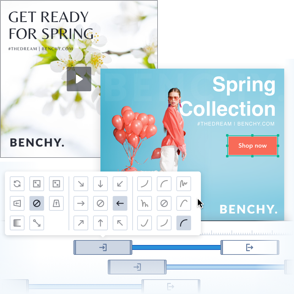 Enable your marketers and designers to create animated HTML5, video and dynamic ads without any coding skills.